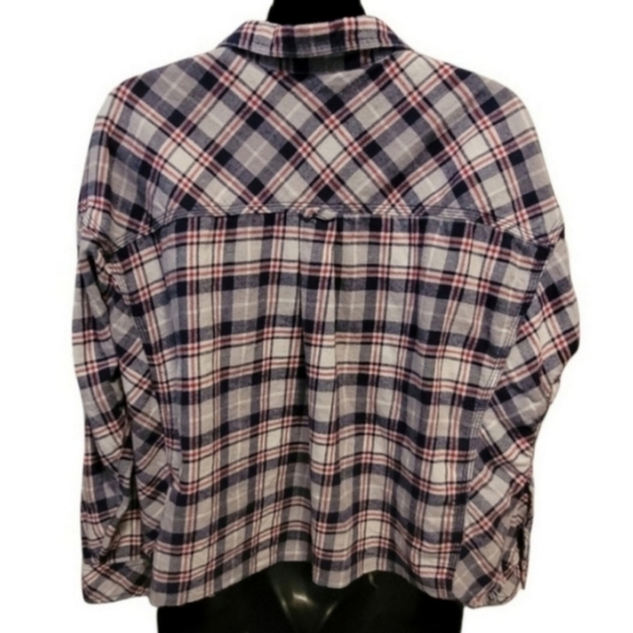 BDG Rayne Flannel Hi Low Button Down Shirt Sz S - Picture 4 of 7